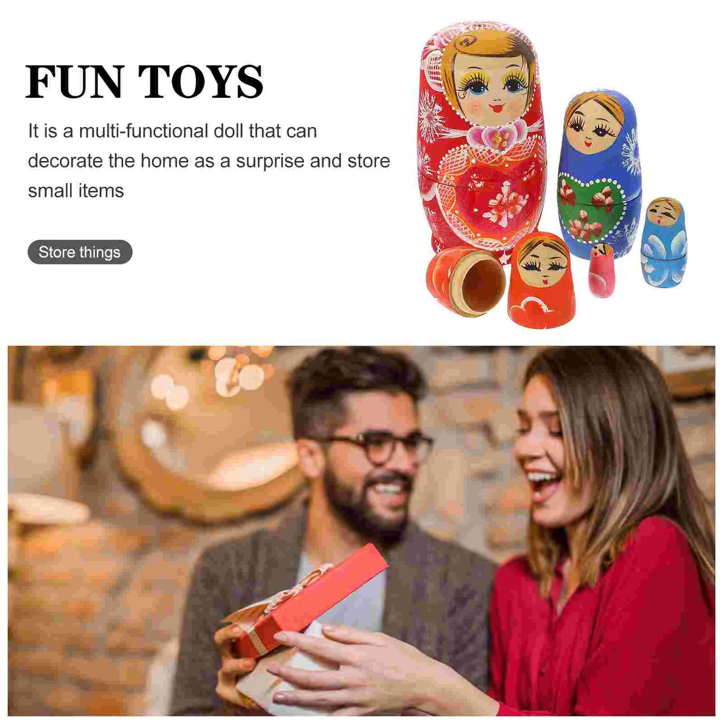 Love Flower Patty Ladies Gifts Nesting Cartoon Russian Wooden Craft Child Valentine