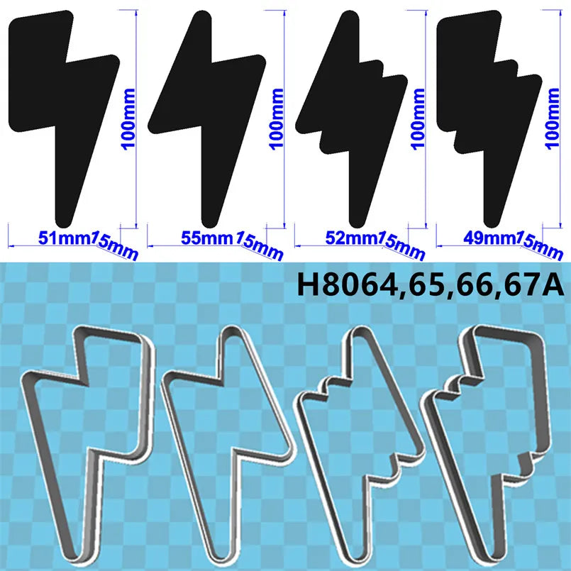Four Specifications Cartoon Nature Graphics Super Lightning,Plastic Mold,Cake Fondant Tools,Cookie Sushi and Fruits Cutters