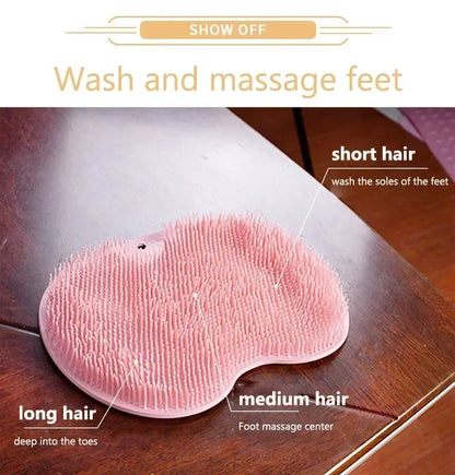 Exfoliating Foot Brush and Back Scrubber Anti-Slip Suction Cup - Deep Cleansing and Exfoliating Tool for Body Dirt Removal