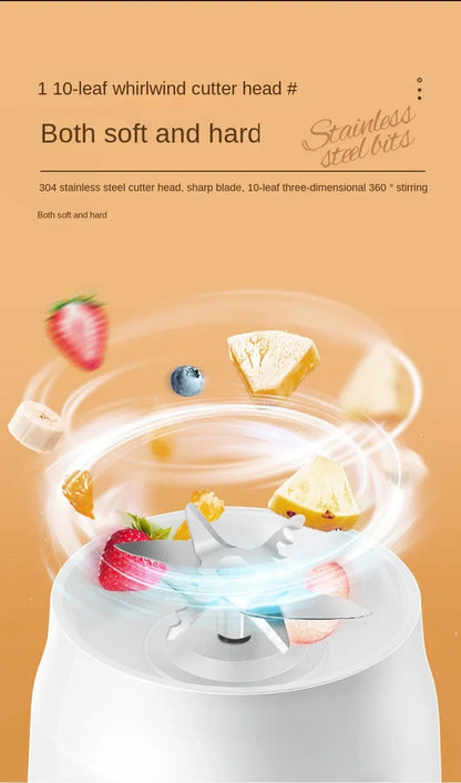 Portable Kitchen  Blender Wireless Electric Fruit Juicer Machine For Orange Ice Crushing 10 Blades Auxiliary Food Machine Mixer