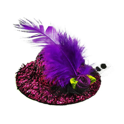 Chicken Hats For Hens Feather Top Hat With Adjustable Elastic Chin Strap Mini Hat Chicken Helmets Accessories Rooster Duck