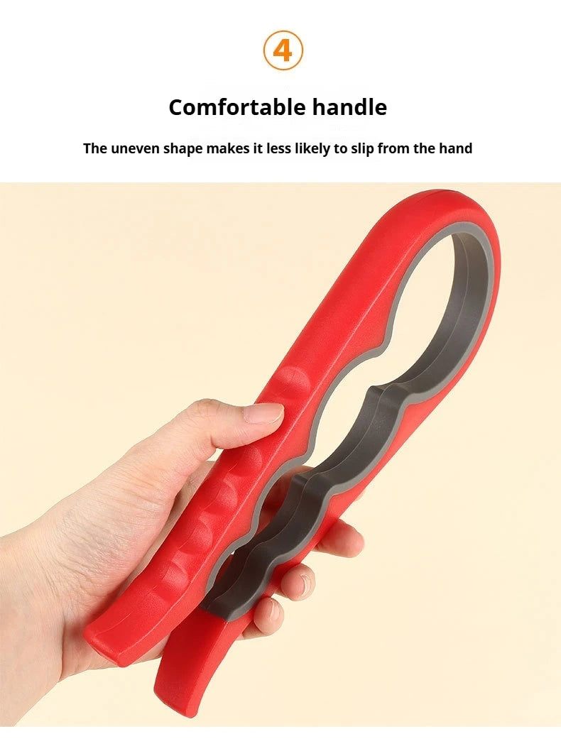 4 in 1, 1pc Non-Slip Grip Multi-Purpose Can Opener for Beer Bottles and Home Kitchen Use