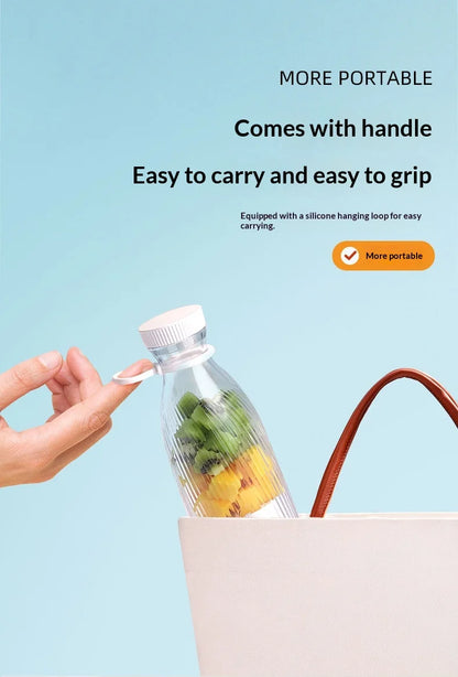 Portable Mini Juicer USB Rechargeable 6 Blades Handheld Fruit Blender Multifunctional Juice Maker for Smoothie Milkshake