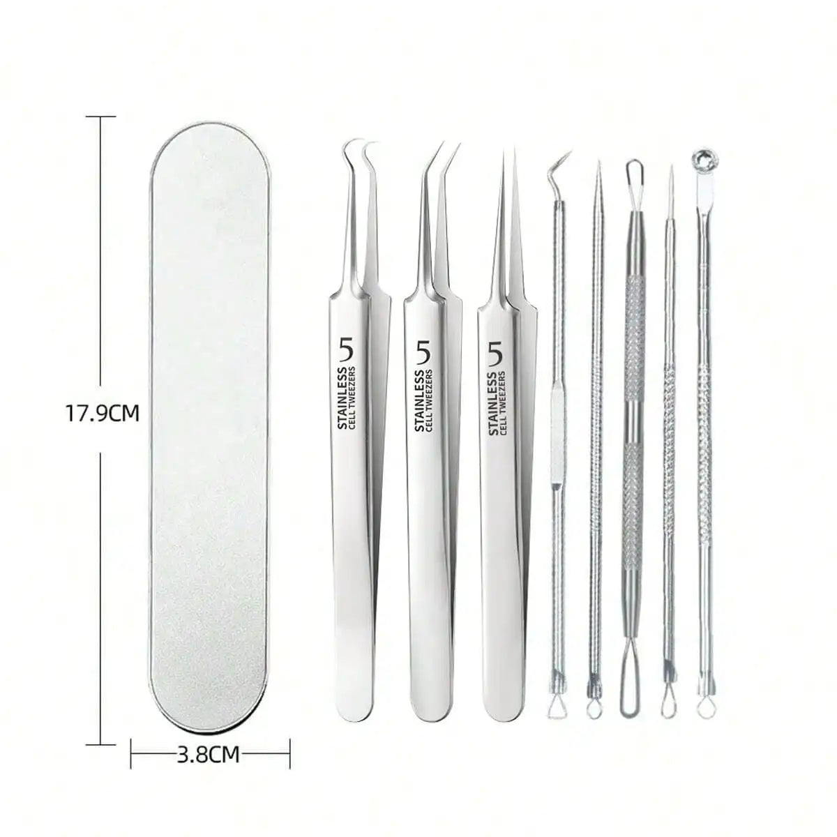 8pcs Acne, Blackhead, Dark Spot, Pimple Remover Tool Set, Skin Care Beauty, Pore Cleansing Kit