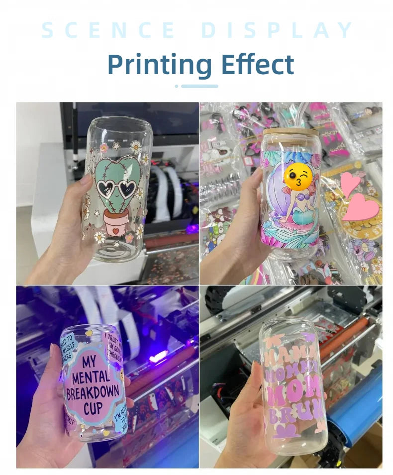 Valentine's Day Stitch 16oz UV DTF Cup Wrap Libbey Glass Can Tumbler UV Wrap Transfer Sticker Waterproof Adhesive Without Cup