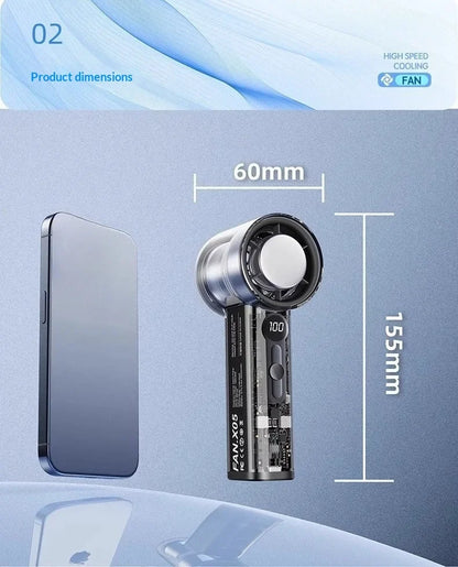 Handheld Small Fan Portable Ice Pack Cooling Fan 3/100-speed Adjustable Wind Speed Long Battery Life Silent Outdoor Electric Fan