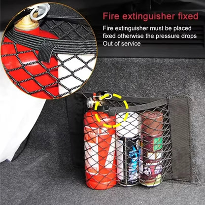 Fire Extinguisher 4Pcs/Set Car Storage Bag Double Mesh Trunk Storage Net, Caravan Must-Haves Car Built-In Storage Bag, Car Fixed