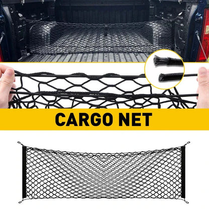 Universal Large Car Cargo Net Nylon Elastic Mesh Luggage Cargo Storage Pickup Tidy Net for Van SUV Truck Mesh Network Pocket