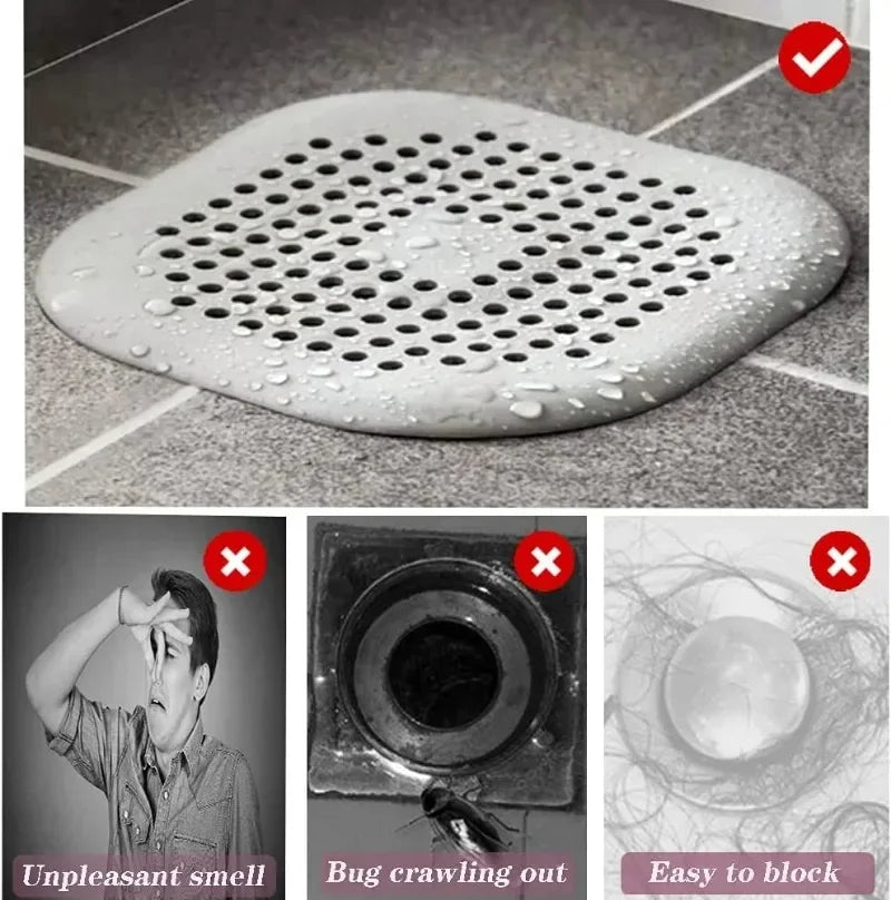 Hair Catcher Filter Sink Anti-blocking Strainer Kitchen Bathroom Bathtub Shower Sewer Filters Floor Silicone Stopper Covers