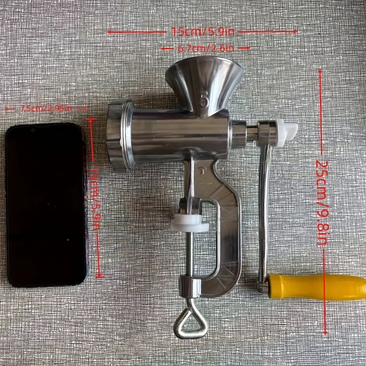 Manual Meat Grinder for Vegetables & Meat,Non-Electric Food Processor,Stainless Steel with Table Clip.Multipurpose Kitchen Tool.