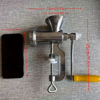 Manual Meat Grinder for Vegetables & Meat,Non-Electric Food Processor,Stainless Steel with Table Clip.Multipurpose Kitchen Tool.