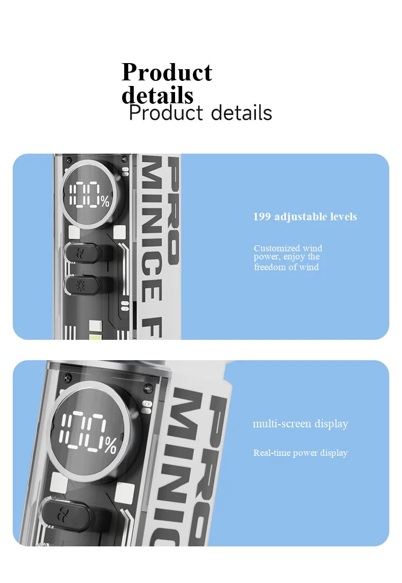2026 new ice-cooling high-speed fan, semiconductor cooling handheld fan, portable mini pocket digital display small fan