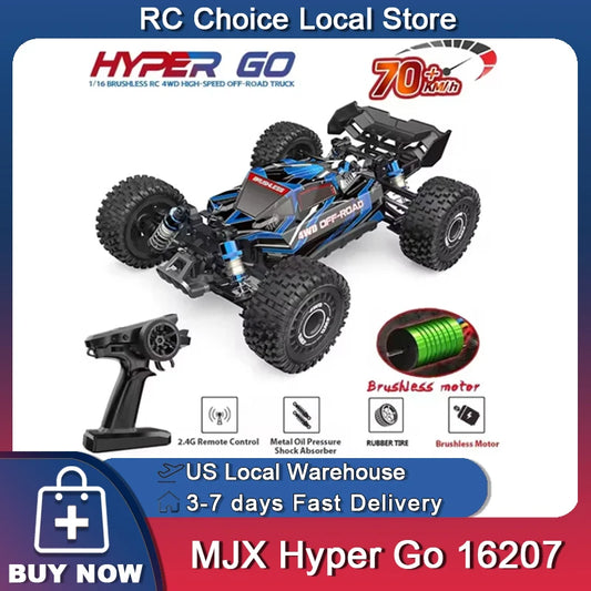 MJX 16207 Hyper Go 70km/h Brushless Rc Car 70KM/H High Speed Drift Cars 1/16 2.4G 4WD Racing Car Off-Road Remote Control Truck
