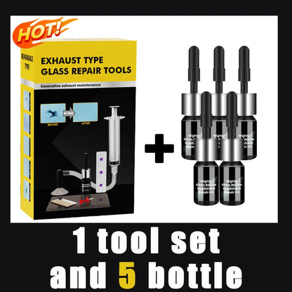 Car Glass Repair Kit - Removes Scratches, Fixes Windscreen Cracks for Cars/Trucks/Motorcycles, Auto Glass Recovery Set
