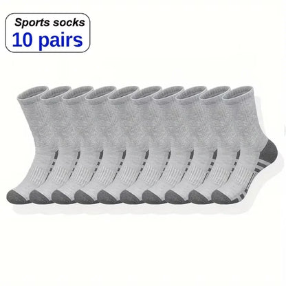 10/30 Pairs of High-Quality Soft and Comfortable Men's Running Socks Summer Sweat Wicking and Breathable Basketball Sports Socks
