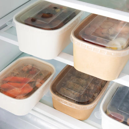 10Pcs/Set Disposable Paper Lunch Box Food Storage Containers With Lid Fruit Salad Cake Box Kitchen Accessories Party Supplies