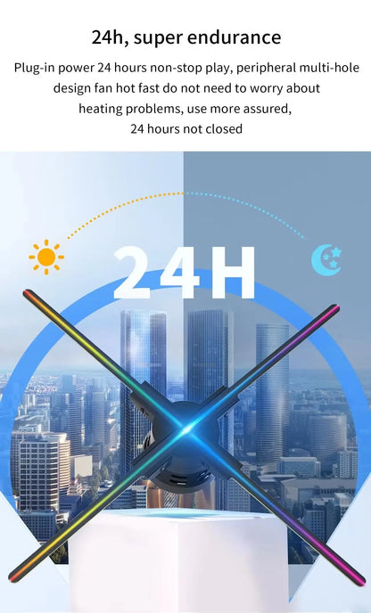 52cm 3D Hologram Fan Projector HD LED Holographic Player Advertising Display Machine WiFi APP Remote Control for Shopping Mall