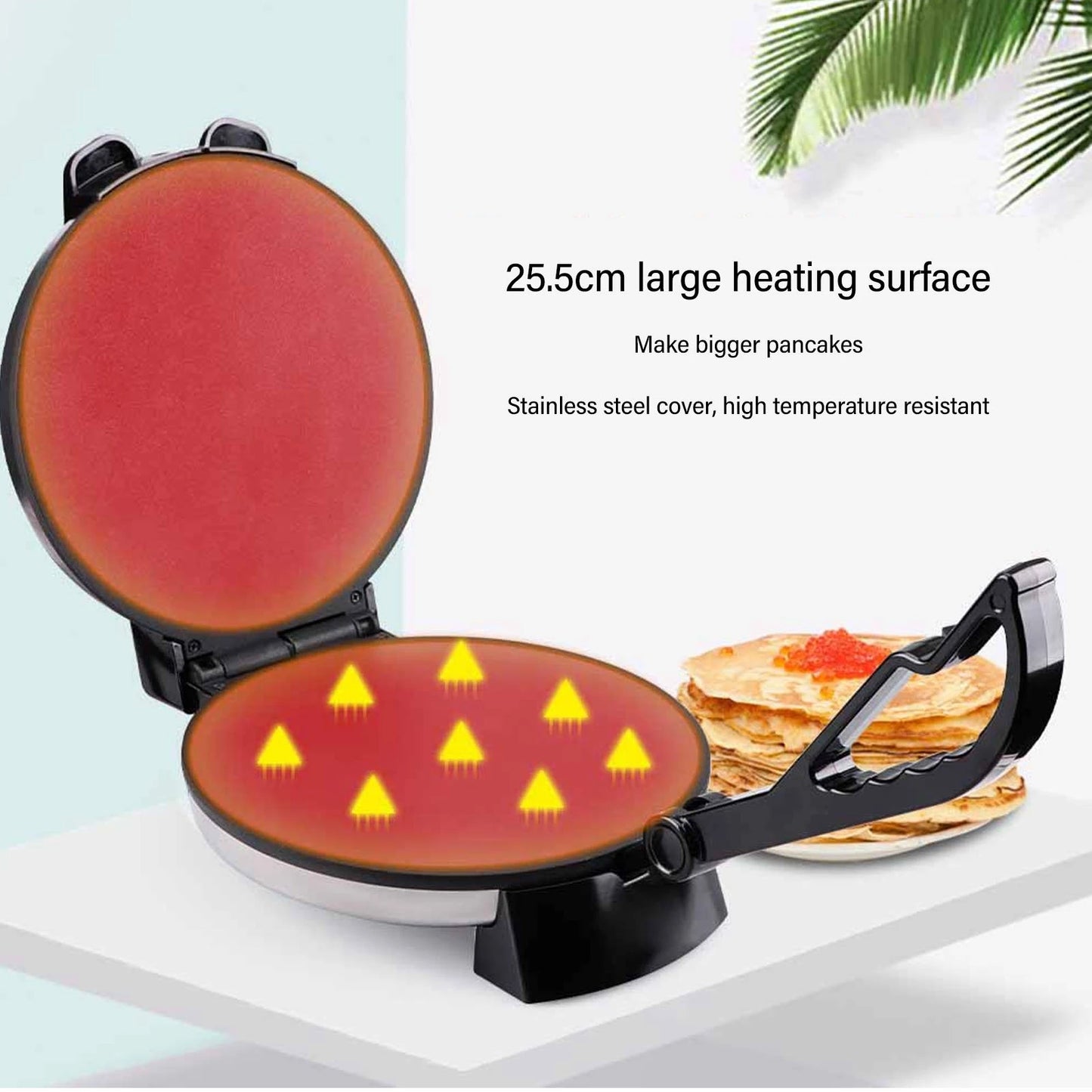 Electric Crepe Maker Roti Maker Machine Knob Temperature Control Fast Heating Simple  10in Easy Cleaning for Kitchen