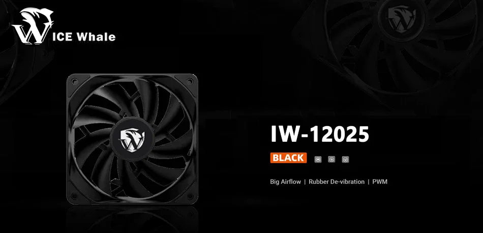 ICE Whale IW-12025 120mm Cooling Fan 4Pin PWM Temperature Control 2000RPM High air volume Mute CPU Cooler Radiators PC Case Fan
