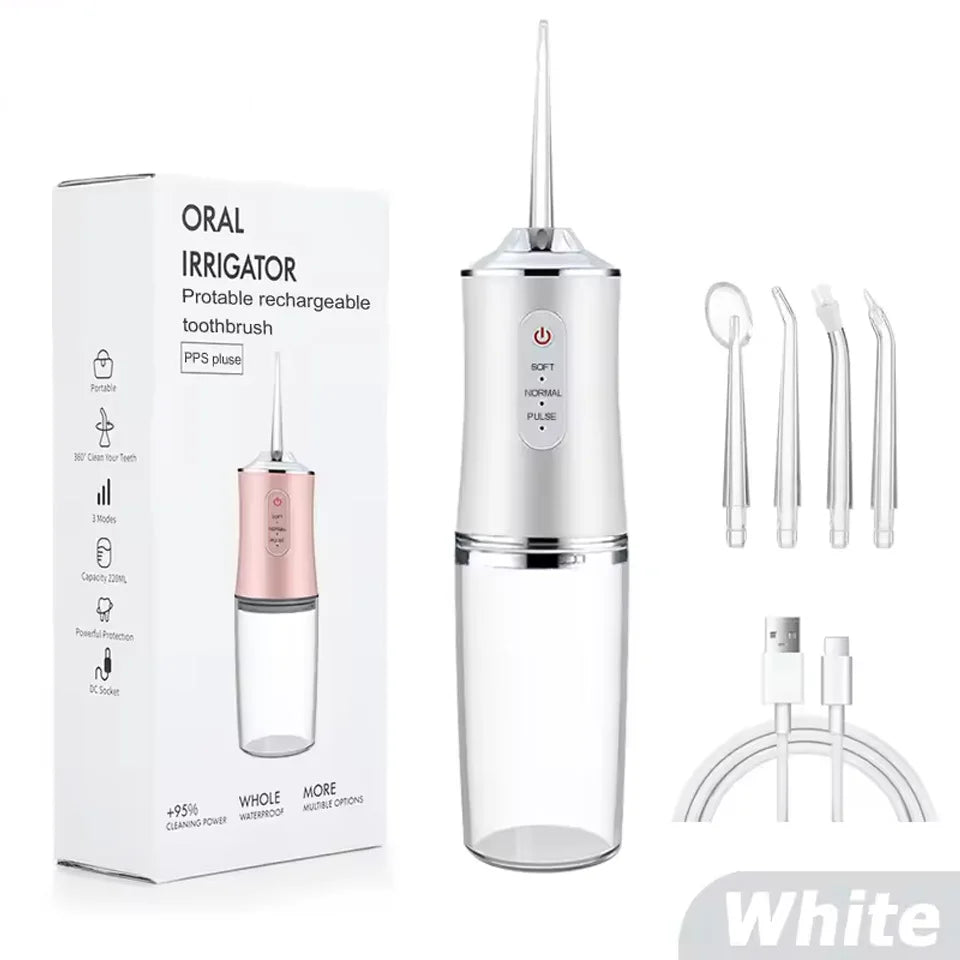 Portable Smart Electric Oral Irrigator Water Flosser 4 Jets 3 Modes Rechargeable Dental Water Jet Irrigator Dental Teeth Cleaner