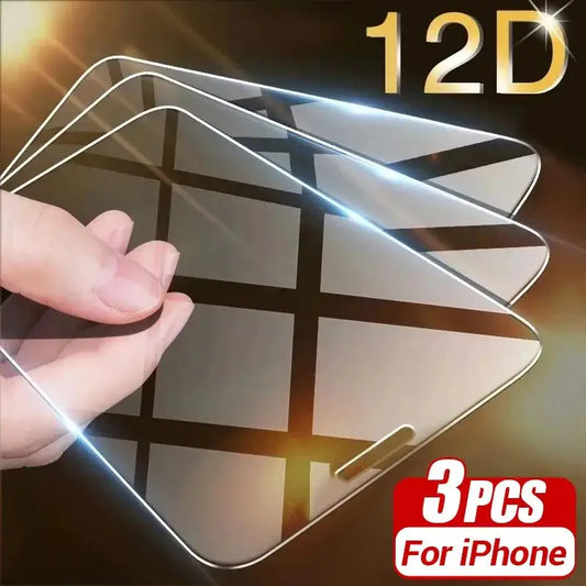 3Pcs Tempered Stg For iPhone 14 15 Plus 11 16 Pro Max iPhone 12 13 Mini XR X XS Max 6 8 7 Plus SE 2020 Screen Glass Protector