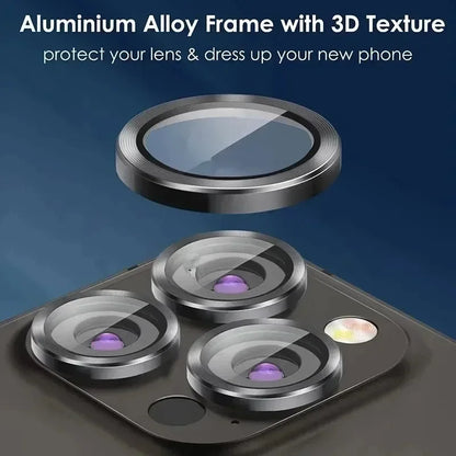 3-2pcs Metal Ring Camera Lens Protector for iPhone 12/13/14/15 pro Max 13 Mini 15 pro Max - Glass Lens Protection