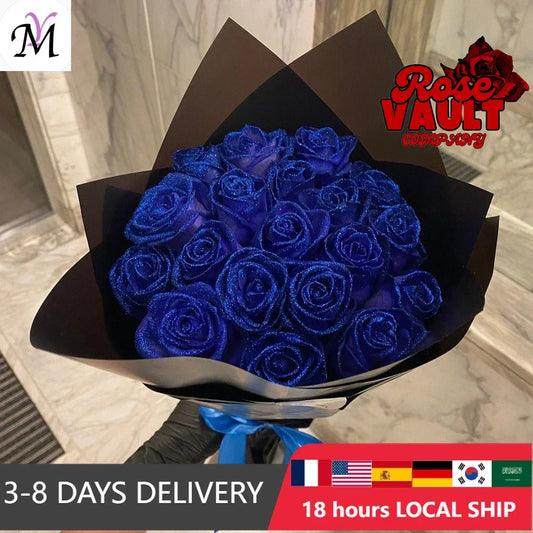 30/50 pcs 7/6 cm Glitter artificial flower rose Mother's/Valentine's Day girl friend wife DIY bouquet gifts for wedding Birthday