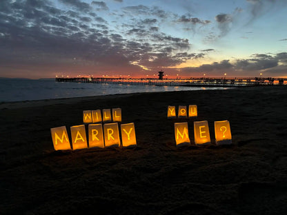 Will You Marry Me Proposal Decor Luminary Paper Bag Heart Candle Rose Petals Wedding Birthday Anniversary Valentines Gifts