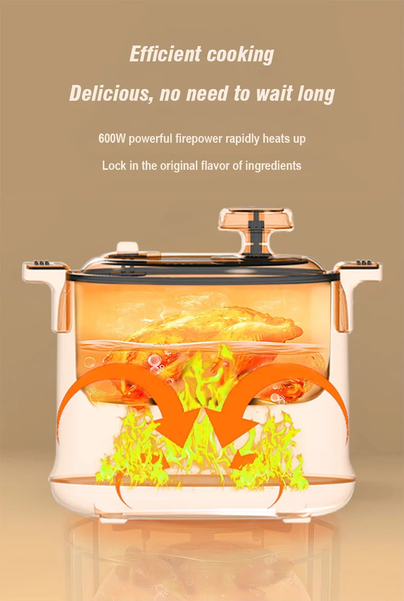 Electric Rice Cooker for 1-2 People, Multifunctional Household Hot Pot, Porridge, 1.8L Micro Pressure Rice Cooker soup making