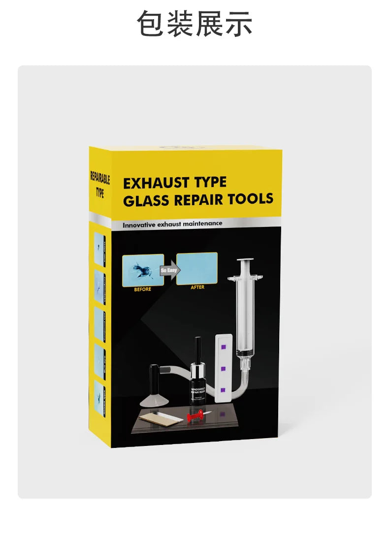 Car Glass Repair Kit - Removes Scratches, Fixes Windscreen Cracks for Cars/Trucks/Motorcycles, Auto Glass Recovery Set