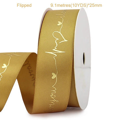 Gold Series Ribbon Birthday Happy Cake Baking Gift Decoration Flower Bundle Packaging Valentine's Day Wedding Party