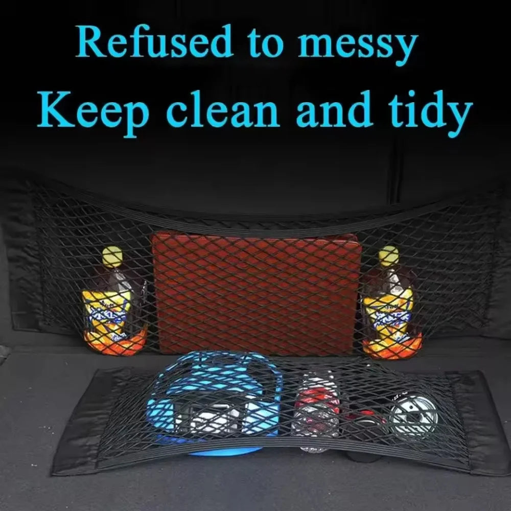 Fire Extinguisher 4Pcs/Set Car Storage Bag Double Mesh Trunk Storage Net, Caravan Must-Haves Car Built-In Storage Bag, Car Fixed