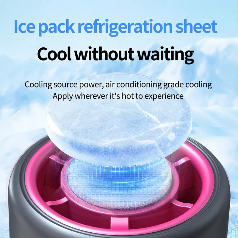 Mini Ice Cooling Portable Fan Turbo High Speed Handheld Fan Long Battery Life USB Rechargeable Foldable For Outdoor Travel
