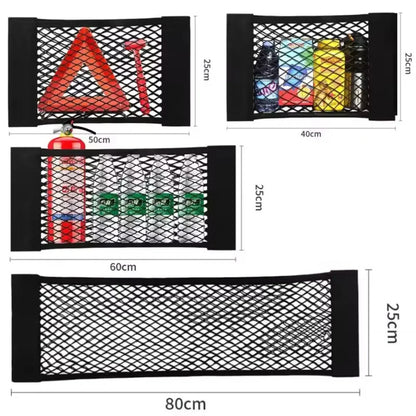 Fire Extinguisher 4Pcs/Set Car Storage Bag Double Mesh Trunk Storage Net, Caravan Must-Haves Car Built-In Storage Bag, Car Fixed