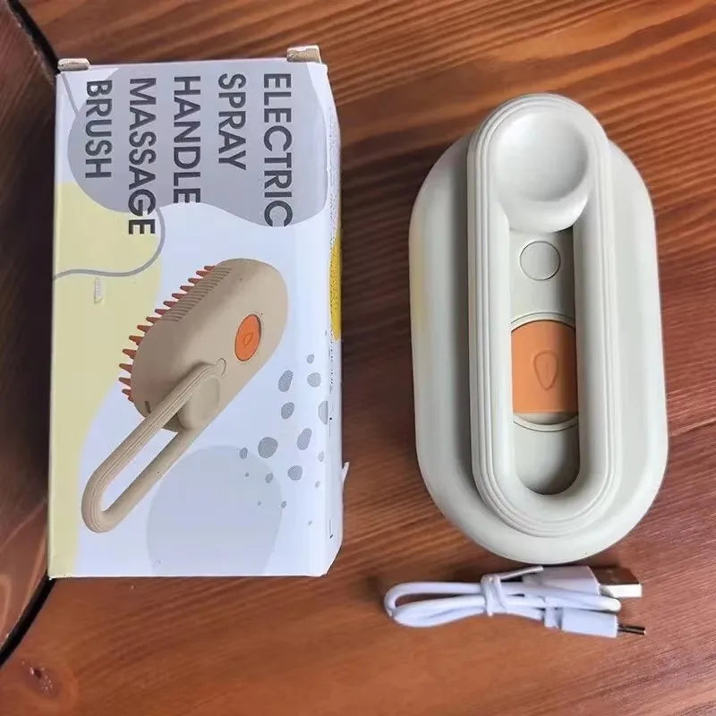 Steamy Dog Brush Electric Spray Cat Hair Brush 3 in1 Dog Steamer Brush for Massage Pet Grooming Removing Tangled and Loose Hair