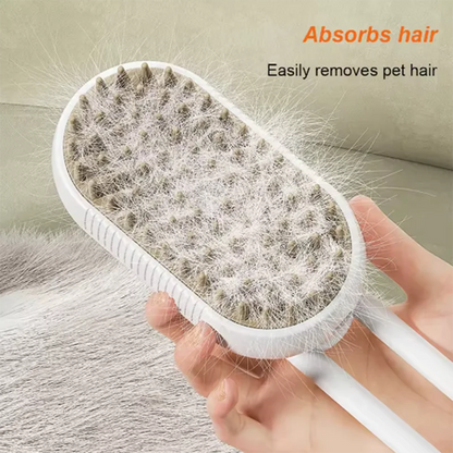 Steamy Dog Brush Electric Spray Cat Hair Brush 3 in1 Dog Steamer Brush for Massage Pet Grooming Removing Tangled and Loose Hair