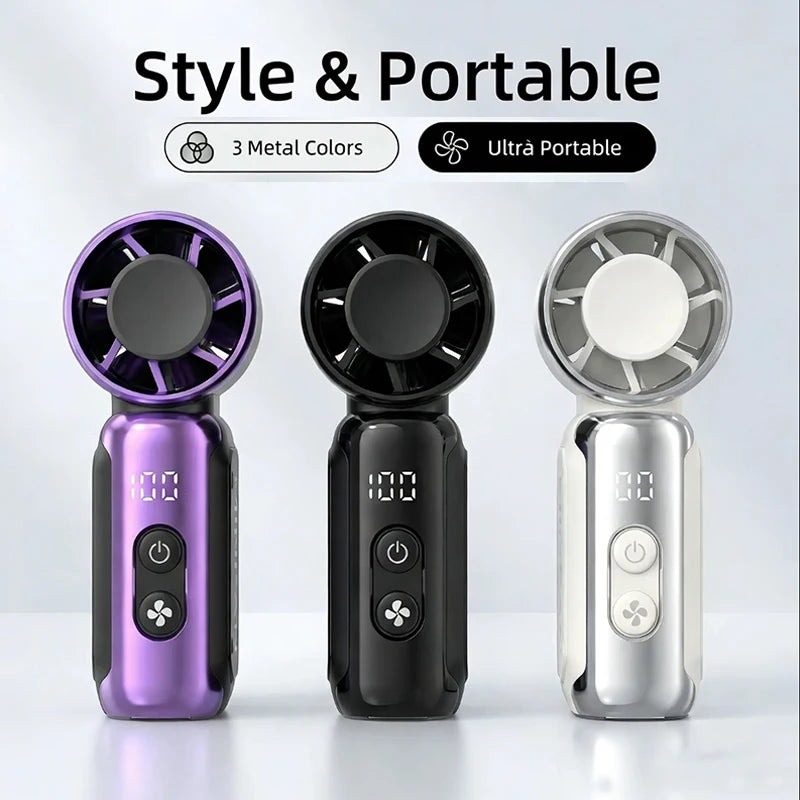 Portable handheld small fan, pocket portable fan, USB charging mini bladeless electric fan, suitable for outdoor and travel use