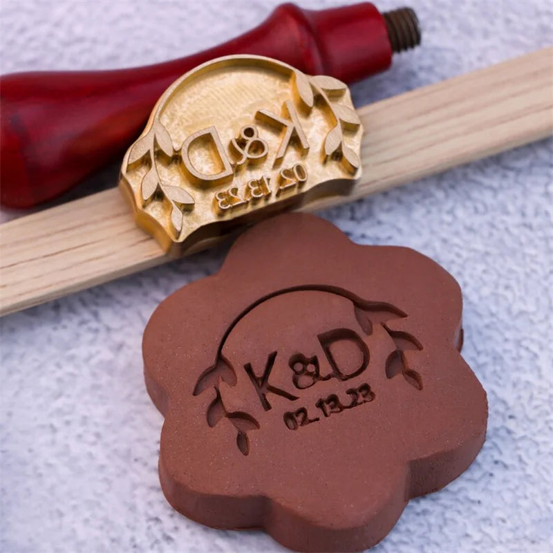 Valentine's Day Wedding Custom Clay Seal Set - 22/25/30/35/40mm Customizable Pottery Design Craft Tool with 1 Handle, Clay Craft