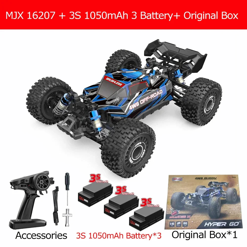 MJX 16207 Hyper Go 70km/h Brushless Rc Car 70KM/H High Speed Drift Cars 1/16 2.4G 4WD Racing Car Off-Road Remote Control Truck
