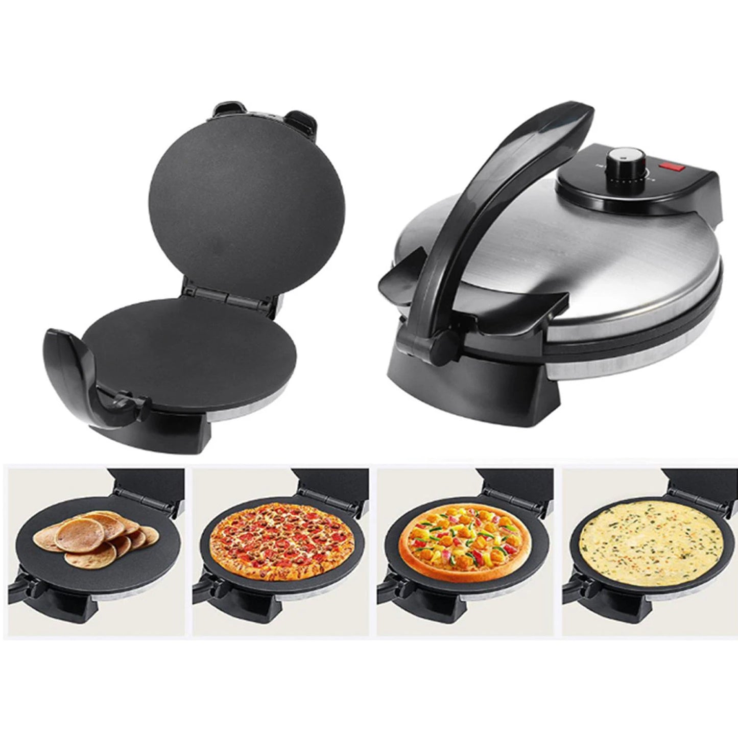 Electric Crepe Maker Roti Maker Machine Knob Temperature Control Fast Heating Simple  10in Easy Cleaning for Kitchen