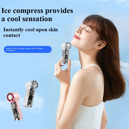 2026 new ice-cooling high-speed fan, semiconductor cooling handheld fan, portable mini pocket digital display small fan