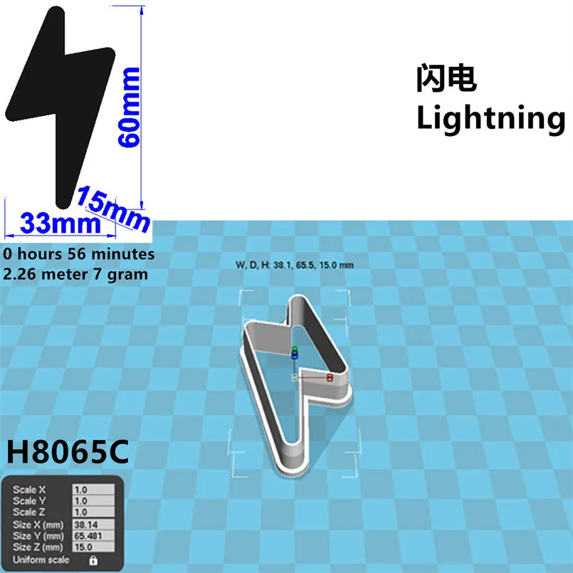 Four Specifications Cartoon Nature Graphics Super Lightning,Plastic Mold,Cake Fondant Tools,Cookie Sushi and Fruits Cutters