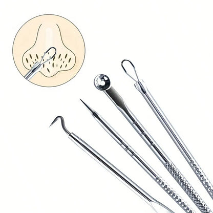 8pcs Acne, Blackhead, Dark Spot, Pimple Remover Tool Set, Skin Care Beauty, Pore Cleansing Kit