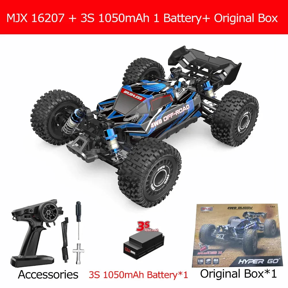 MJX 16207 Hyper Go 70km/h Brushless Rc Car 70KM/H High Speed Drift Cars 1/16 2.4G 4WD Racing Car Off-Road Remote Control Truck