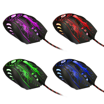 High-quality New Gaming Mouse with Wired Crack Lighting Computer Accessory Ergonomic Design USB Connection Suitable for Office