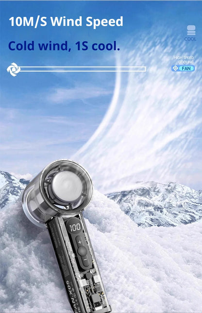 Handheld Small Fan Portable Ice Pack Cooling Fan 3/100-speed Adjustable Wind Speed Long Battery Life Silent Outdoor Electric Fan