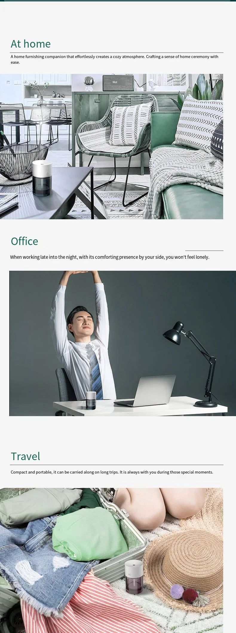 Car Air Freshener USB Rechargeable Essential Oil Diffuser Room Fragrance Diffuser Cool Mist Humidifier Auto Mini Scent Machine