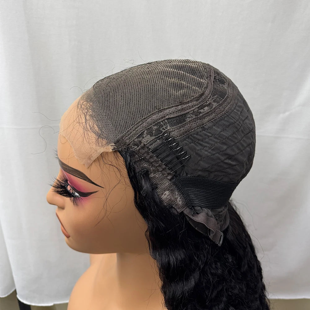 5x5 Lace 300% Density Burmese Deep Curly Hair Wig Ombre Double Drawn Human Hair Wig Transparent Lace Front Wig for Black Women