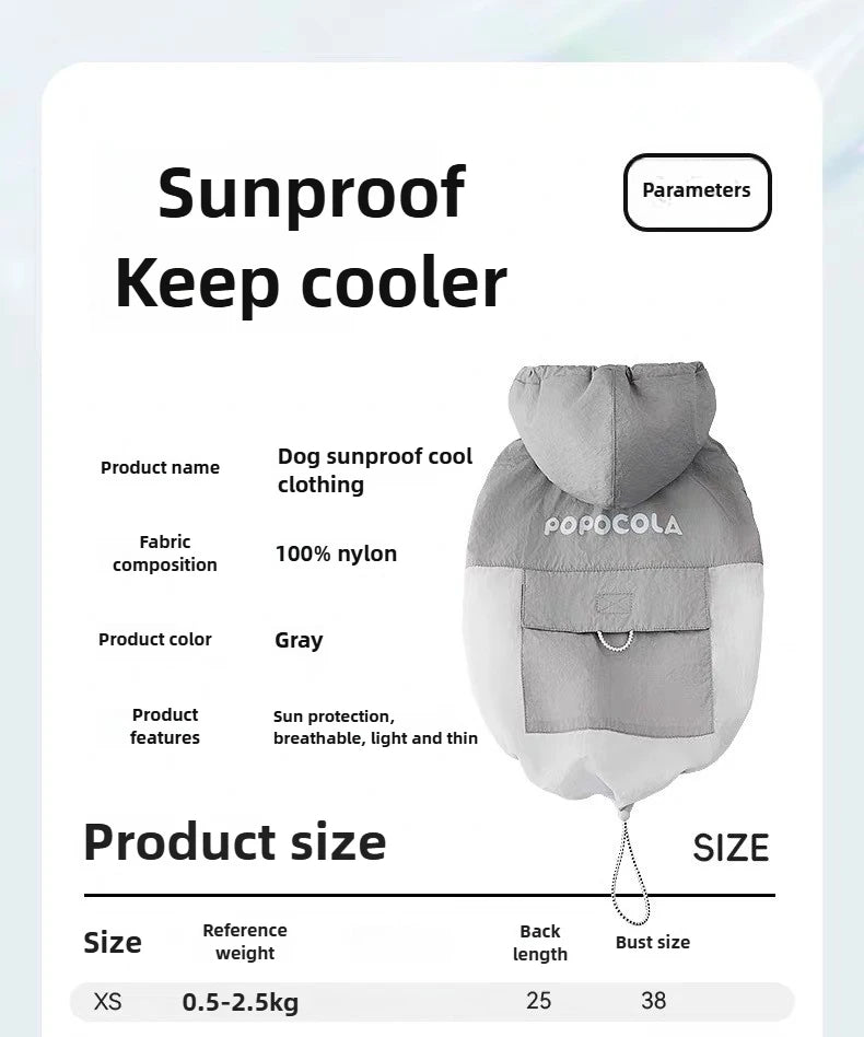 Dog Cooling Sun Protective Sunproof Clothing Pet UV Protective UPF Suit Clothing Thin Vest Summer Cool Coat Jacket Dog Cloehes