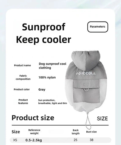 Dog Cooling Sun Protective Sunproof Clothing Pet UV Protective UPF Suit Clothing Thin Vest Summer Cool Coat Jacket Dog Cloehes
